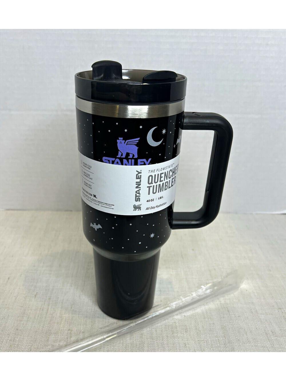Stanley FlowState 40 oz Black Halloween Bat Spellcast  Handle Lid Straw